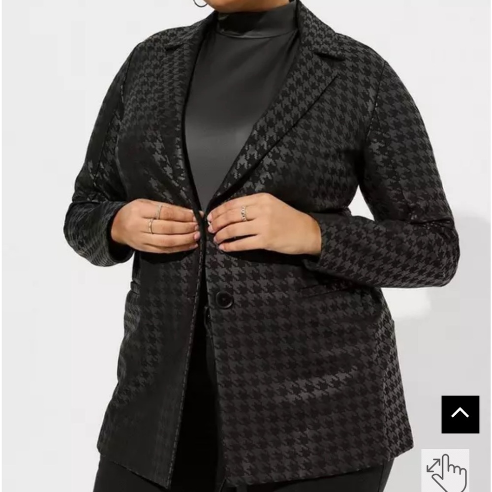 Torrid Black Houndstooth Blazer